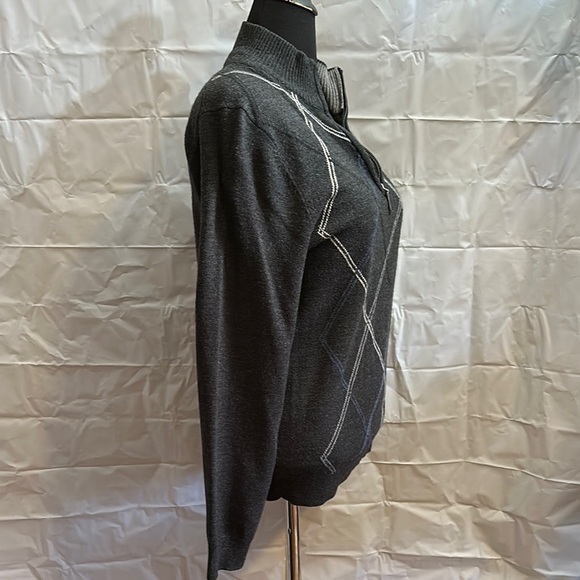 David Taylor Gray and Blue quarter zip Sweater Argyle size medium - Picture 6 of 6